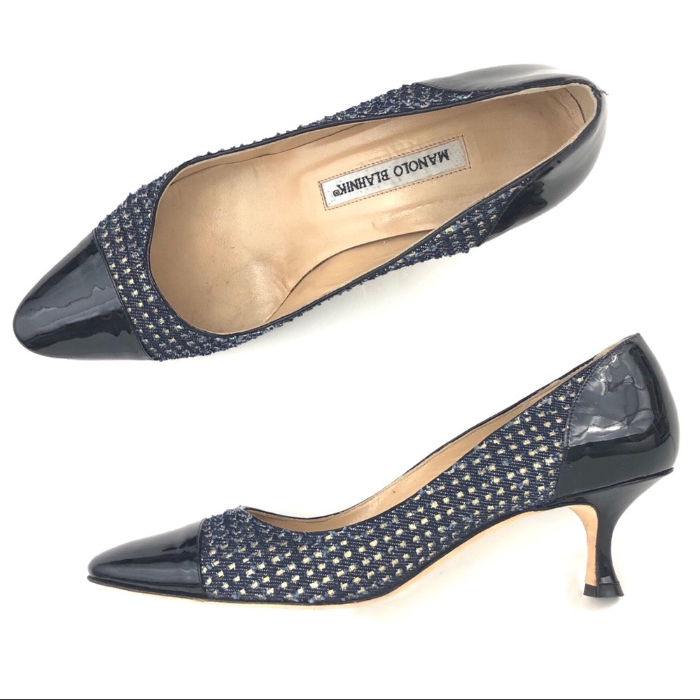 Manolo Blahnik Navy and Black Women's Heels